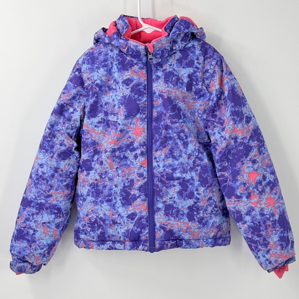 LL Bean Puffer Jacket Girls Size 8 ski winter play Thinsulate Hooded READ